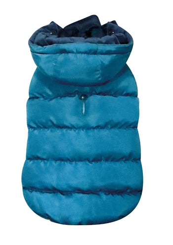 Croci Hundemantel Velveteen Blau ausgekleidet
