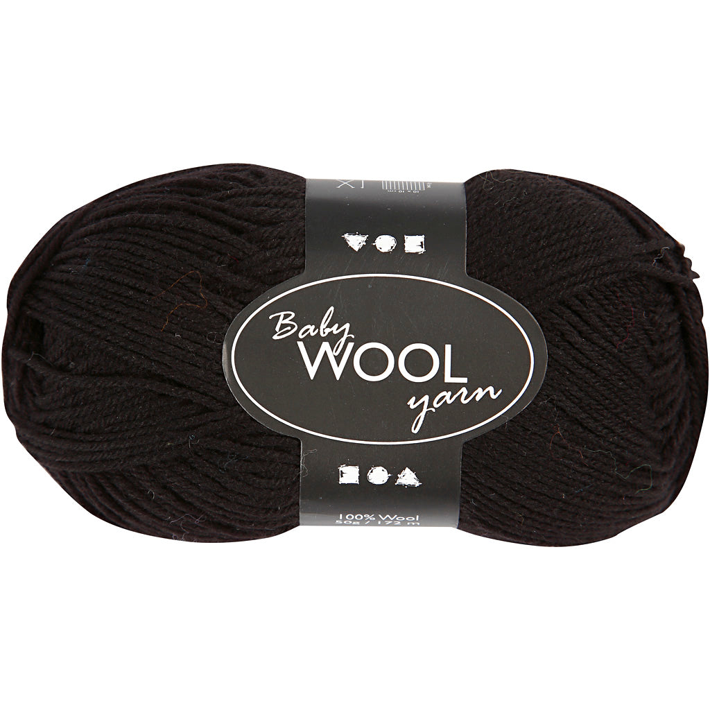Creativ Company Babygarn, L: 172 m, Schwarz, 50 g 1 Knäuel