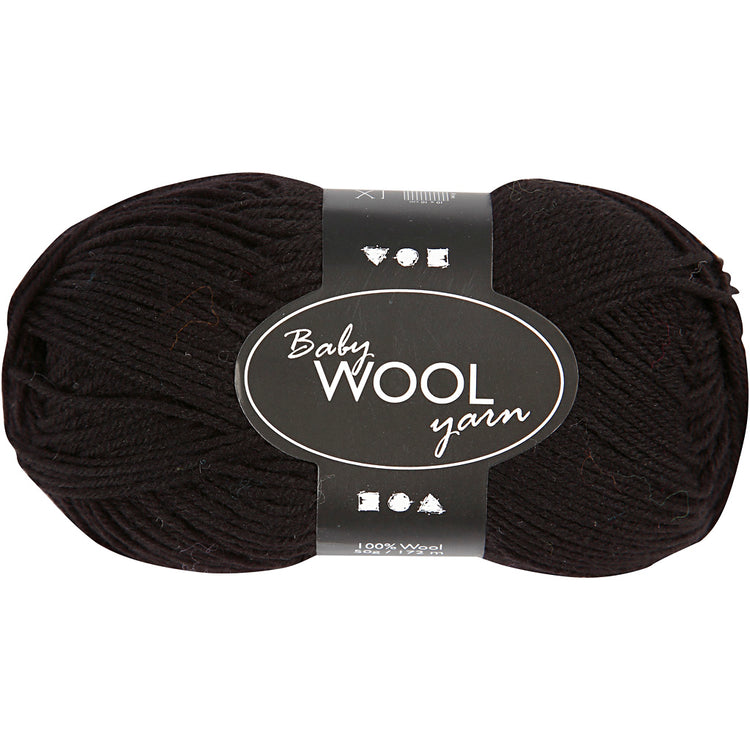Creativ Company Babygarn, L: 172 m, Schwarz, 50 g 1 Knäuel