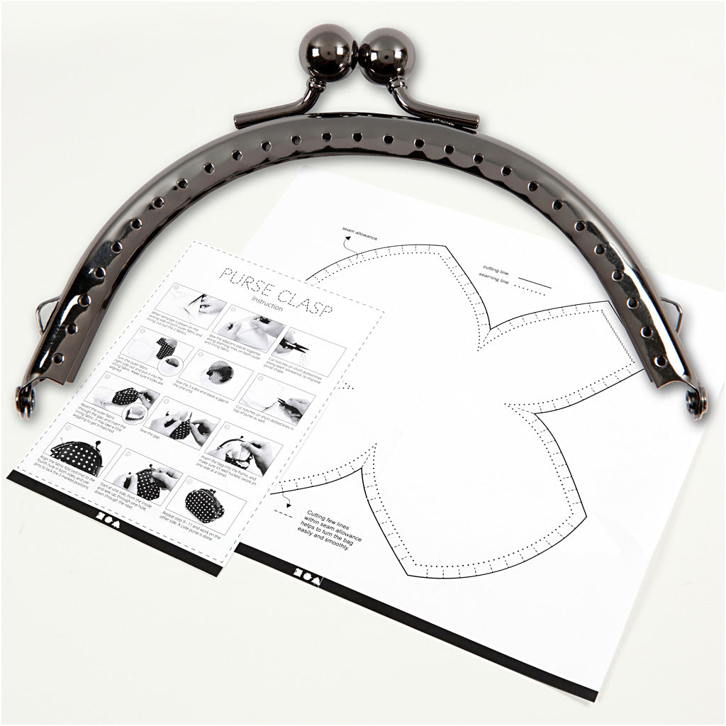 Creativ Company Geldbörsen-Schnallenset, Größe 10 cm, Antiksilber, 1 Stück