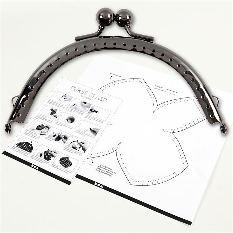 Creativ Company Geldbörsen-Schnallenset, Größe 10 cm, Antiksilber, 1 Stück