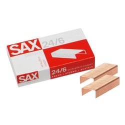 Heftklammern Sax Rot 24 6 Kupfer 1.000 Stück 30 Blatt