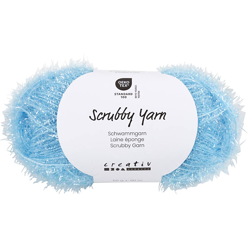 Creativ Company Schleifschwammgarn, L: 90 m, blau, 50 g 1 Knäuel