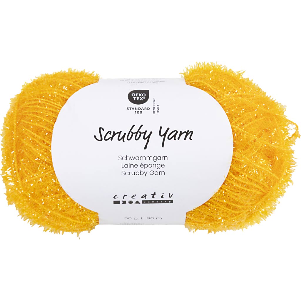 Creativ Company Schleifschwammgarn, L: 90 m, gelb, 50 g 1 Knäuel