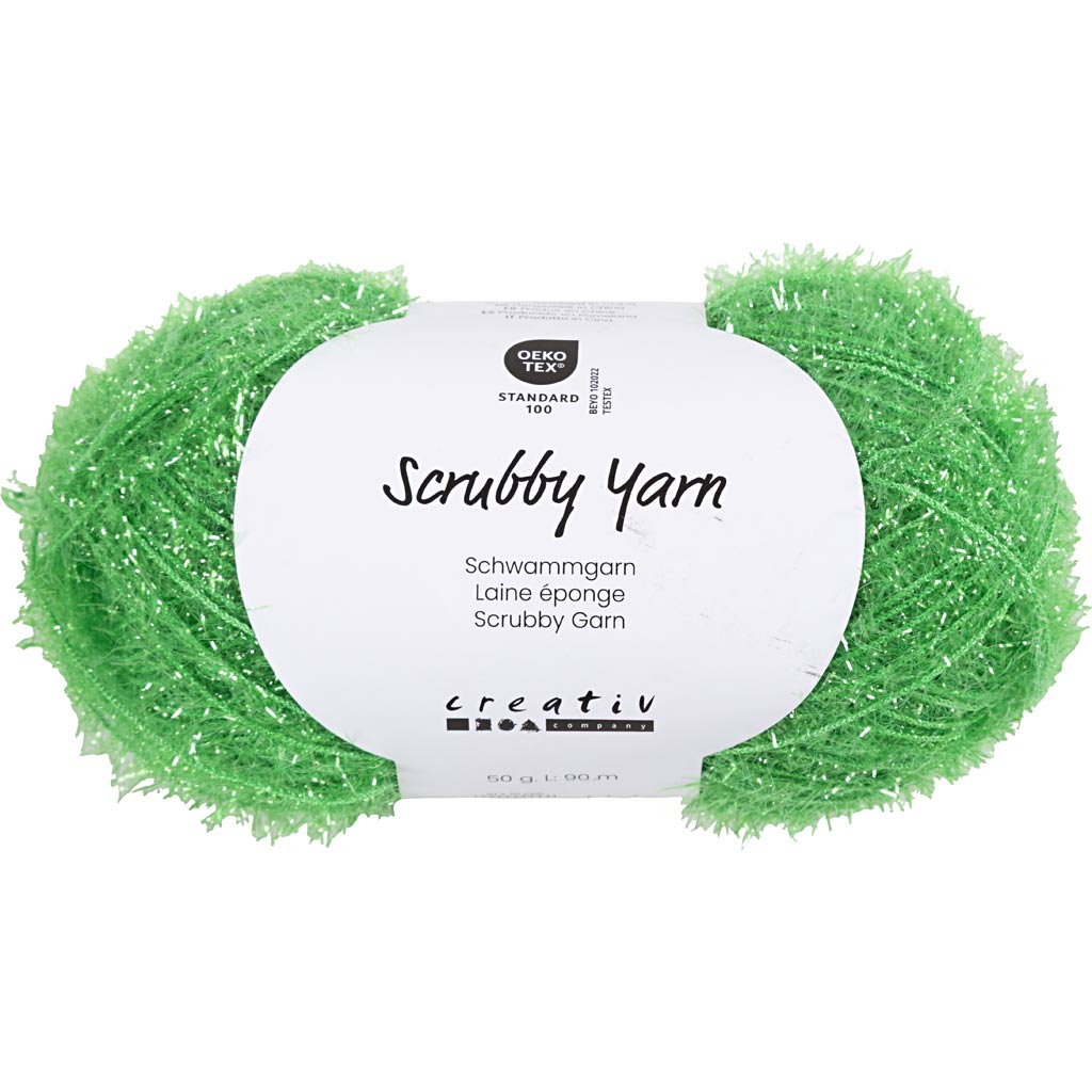 Creativ Company Schleifschwammgarn, L: 90 m, grün, 50 g 1 Knäuel
