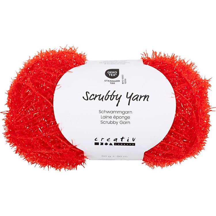 Creativ Company Schleifschwammgarn, L: 90 m, rot, 50 g 1 Knäuel