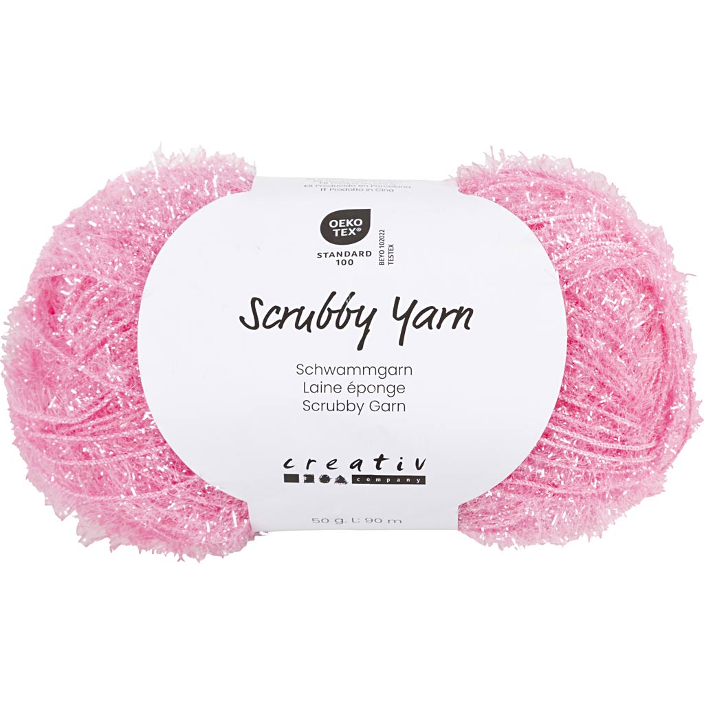 Creativ Company Schleifschwammgarn, L: 90 m, hellrot, 50 g 1 Knäuel