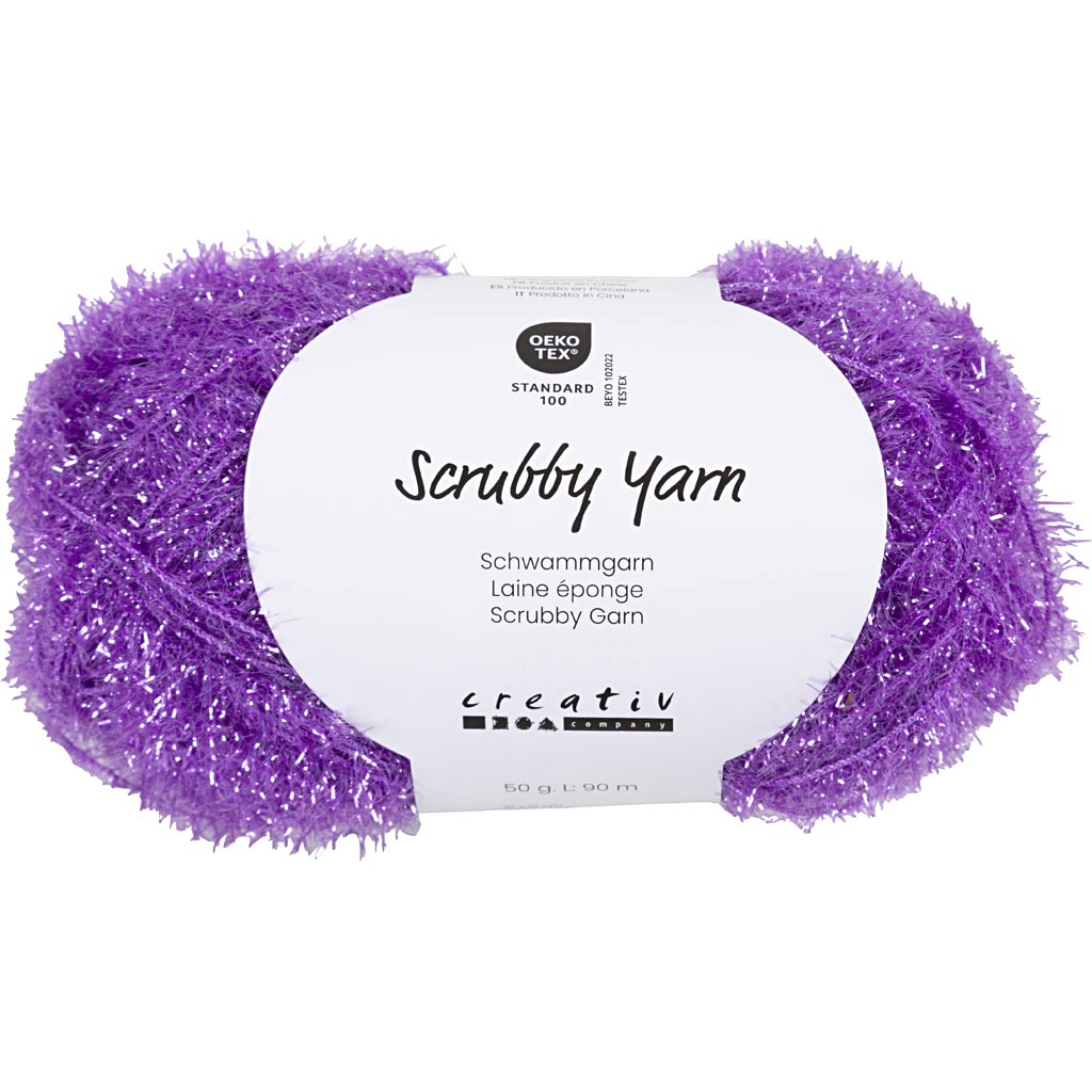 Creativ Company Schleifschwammgarn, L: 90 m, lila, 50 g 1 Knäuel