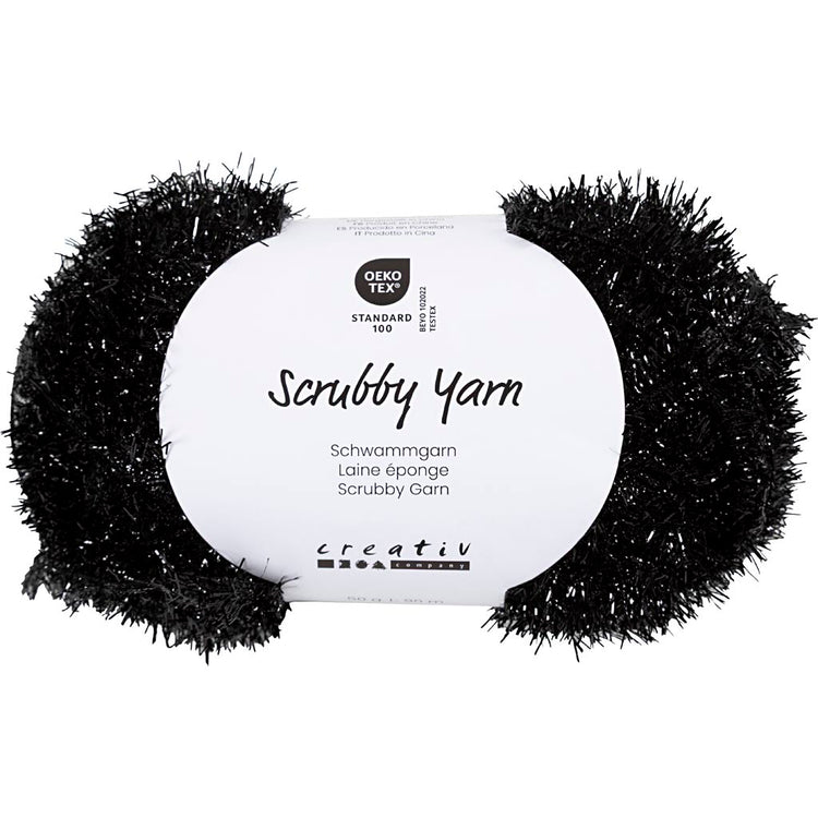 Creativ Company Schleifschwammgarn, L: 90 m, schwarz, 50 g 1 Knäuel