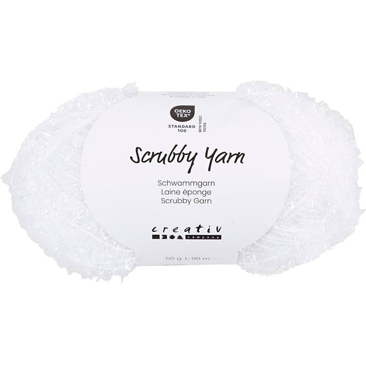 Creativ Company Schleifschwammgarn, L: 90 m, weiß, 50 g 1 Knäuel
