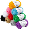 Creativ Company Schleifschwammgarn, L: 10x90 m, verschiedene Farben, 10x50 g 1 Box