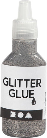 Kreativfirma Glitter Kleber Silber, 25ml - afbeelding 1