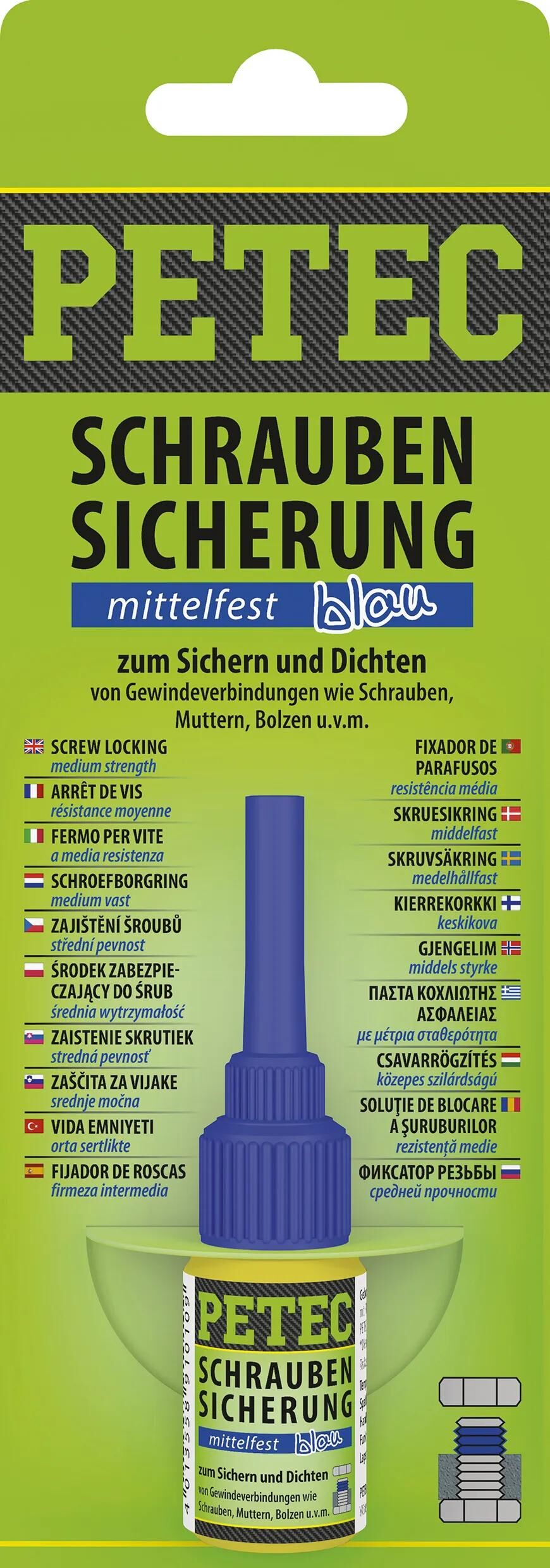 PETEC -Schraubenretention 5G SB Medium Stärke Blu
