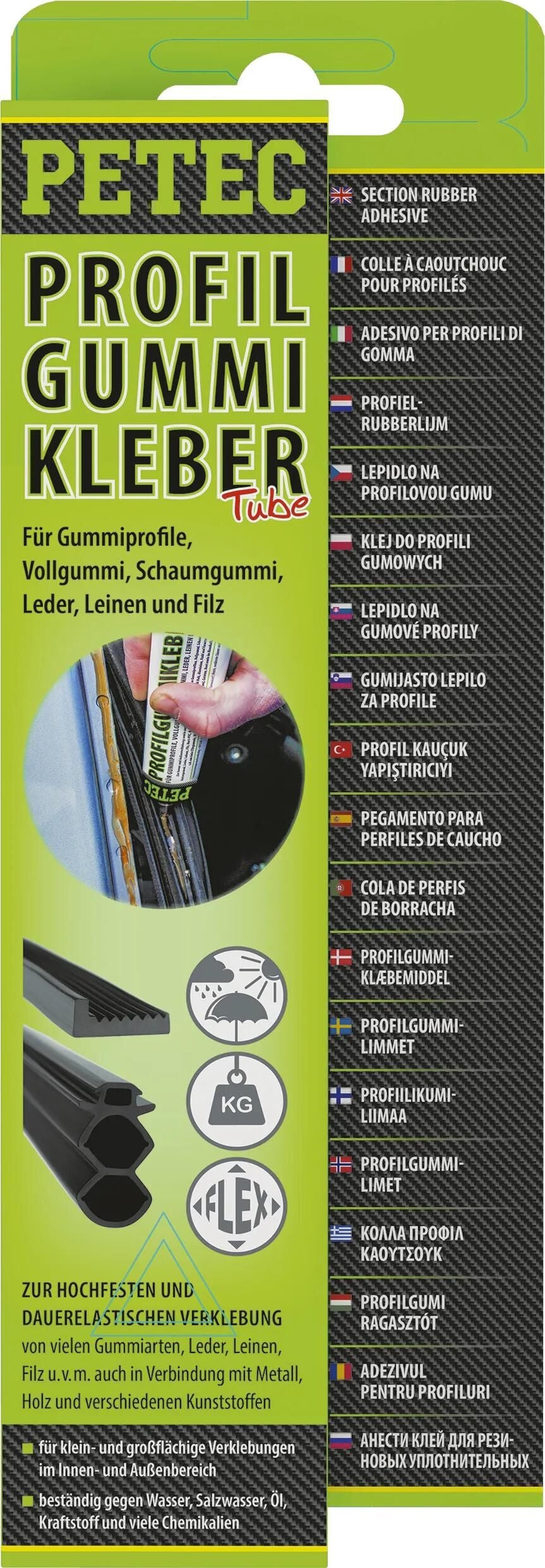 PETEC-Profil Gummikleber 7 Röhrchen auf SB-Card