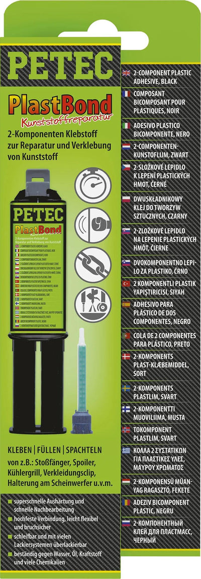 Petec 2K Adhesive Plastbond 24ml Double Syringe