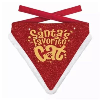 Viele Geschenke Weihnachten Bandana Santa Lieblingskatze Rot Gold