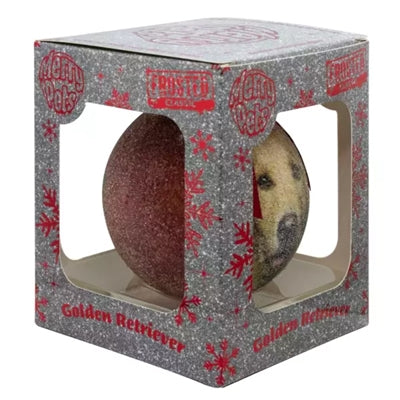 Viele Geschenke Weihnachtsball Frosted Golden Retriever rot