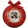 Viele Geschenke Weihnachtsball Frosted Shih Tzu Red