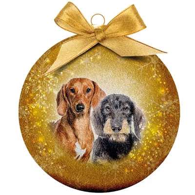 Viele Geschenke Weihnachtskugel gefrostet Deckel Gold