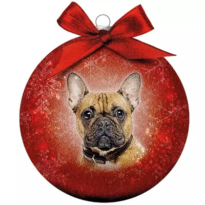 Viele Geschenke Weihnachtsball Französische Bulldogge rot
