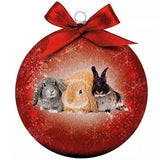Viele Geschenke Weihnachtskugel gefrostet Kaninchen rot - afbeelding 1