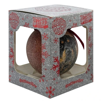 Viele Geschenke Weihnachtskugel Frosted Rottweiler Rot