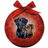 Viele Geschenke Weihnachtskugel gefrostet Labradors rot