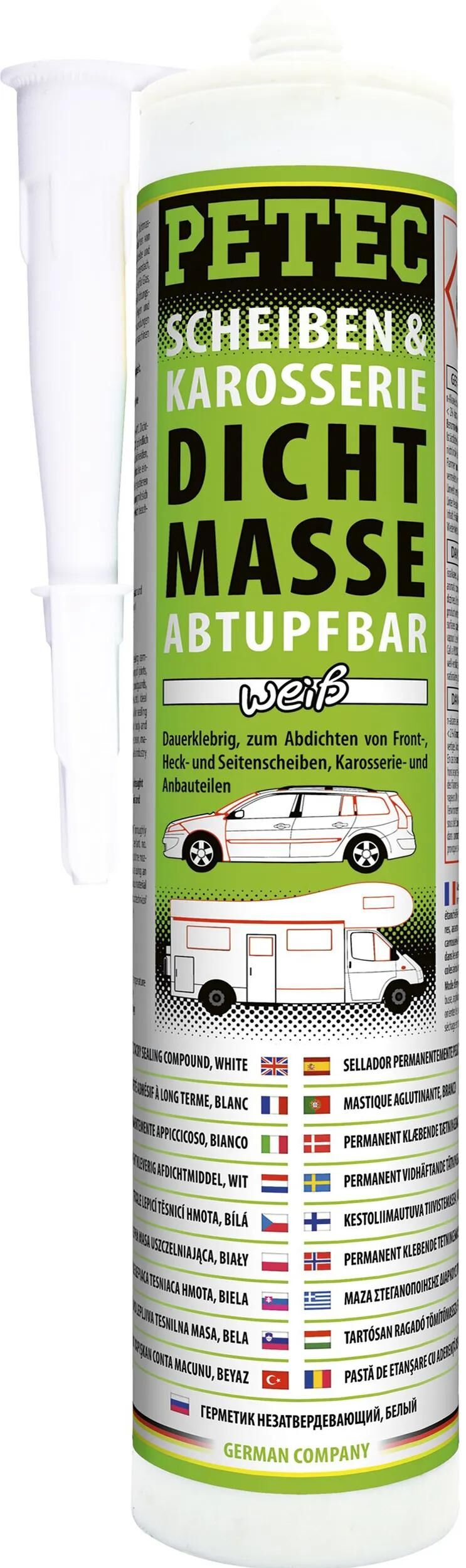 Petec Dichtpaste Karosseriedichtmittel für Windschutzscheibe und Karosserie-Scheibendichtmittelkartusche