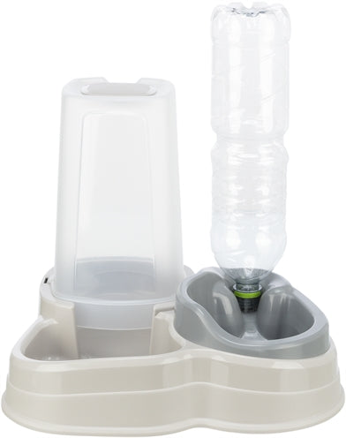 Trixie Voerdispenser und Wasserspender Plastikgrau Taupe