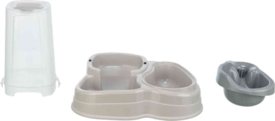 Trixie Voerdispenser und Wasserspender Plastikgrau Taupe