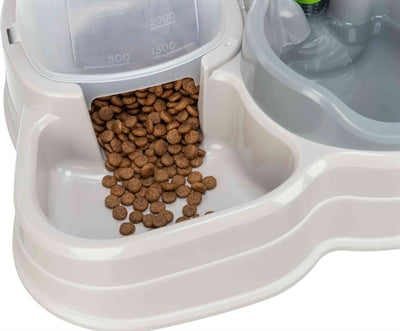 Trixie Voerdispenser und Wasserspender Plastikgrau Taupe