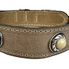 Sazzz Kragen Hund Boho Schatzstein Vintage Leder Beige