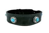 Sazzz Kragen Hund Boho Schatzstein Vintage Leder Anthrazit - afbeelding 1