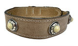 Sazzz Kragen Hund Boho Schatzstein Vintage Leder Beige - afbeelding 1