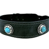 Sazzz Kragen Hund Boho Schatzstein Vintage Leder Anthrazit
