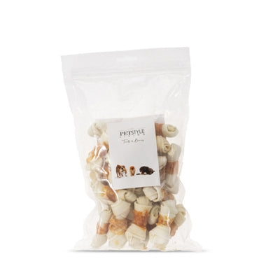 Petstyle Living Knoted Bot Weiß mit Hühnchen