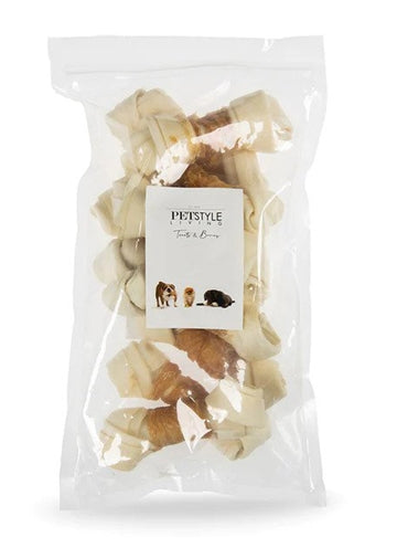 Petstyle Living Knoted Bot Weiß mit Hühnchen