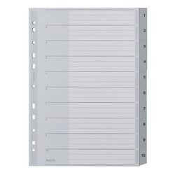 Leitz graue 1 bis 10 Polypropylen-Reiter im A4-Format