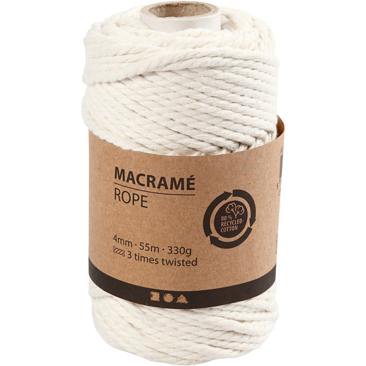 Creativ Company Macrame Cord Off-White, 55m