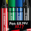 Stabilo Pen 68 Max Arty Filz -Tip Stift mit dickem Meißel Peak 4 Farben