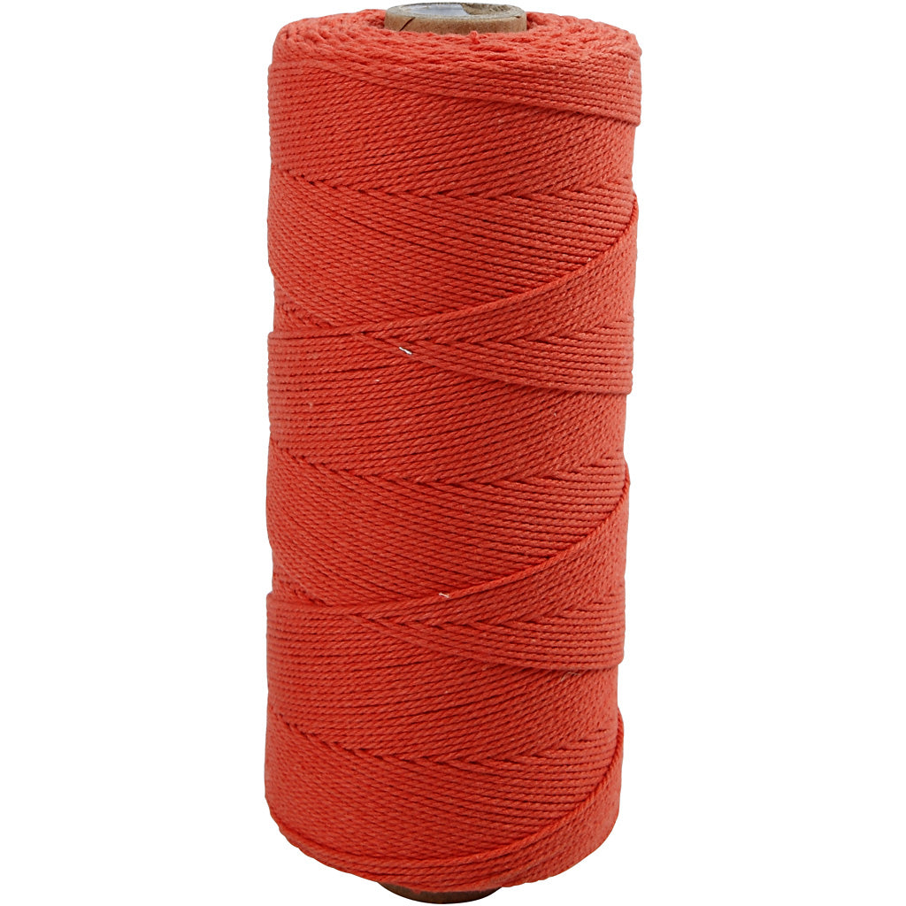Kreativfirma Makramé -Kabel, L: 315 m, Dicke 1 mm, dünne Qualität 12 12, Orange, 220 g 1 Ball