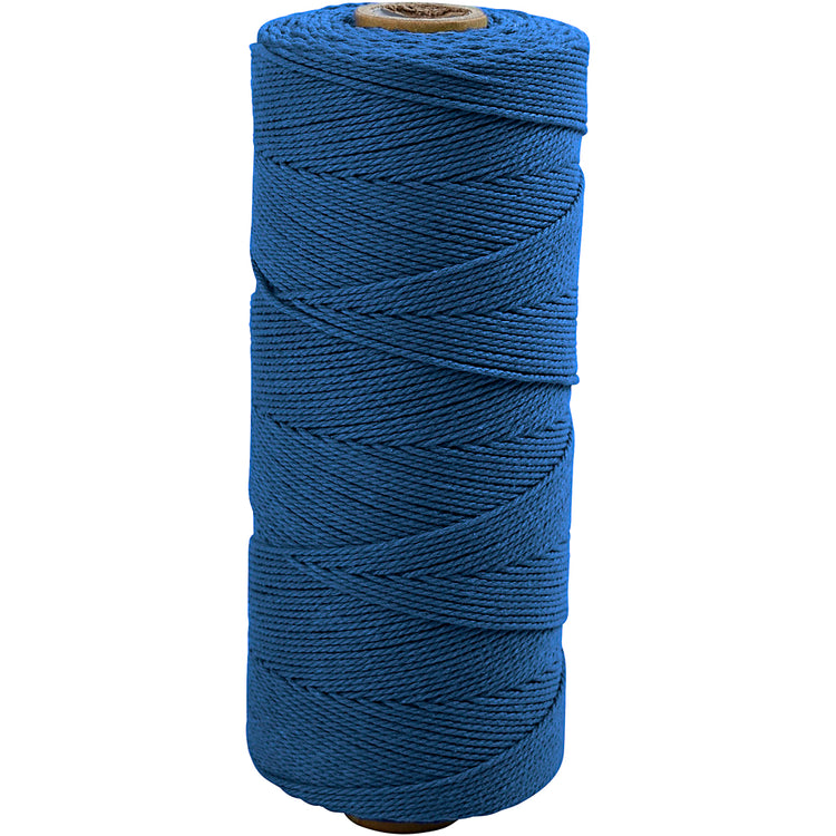 Creativ Company Makrameeschnur, L: 315 m, Stärke 1 mm, dünne Qualität 12 12, blau, 220 gr 1 Knäuel