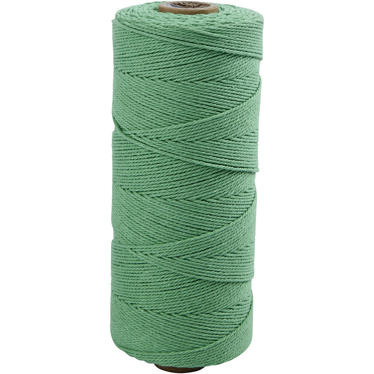 Creativ Company Makrameeschnur, L: 315 m, Stärke 1 mm, dünne Qualität 12 12, hellgrün, 220 gr 1 Knäuel