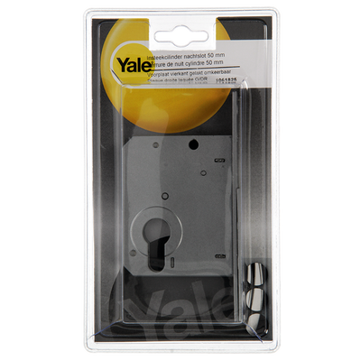 Yale 1061825 – Einsteckzylinder Nachtschloss 50 mm Frontplatte quadratisch lackiert omkb | 1 Stk