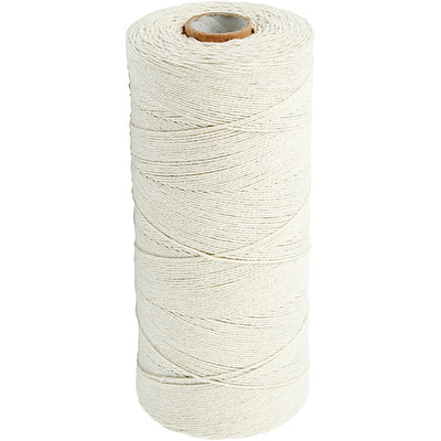 Creativ Company Baumwollgarn, L: 700 m, extra dünne Qualität 12 6, ca. 1 mm, hell natur, 250 gr 1 Knäuel