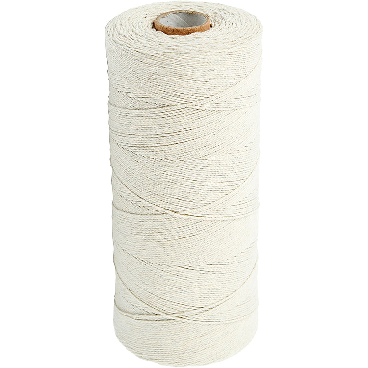 Creativ Company Baumwollgarn, L: 700 m, extra dünne Qualität 12 6, ca. 1 mm, hell natur, 250 gr 1 Knäuel