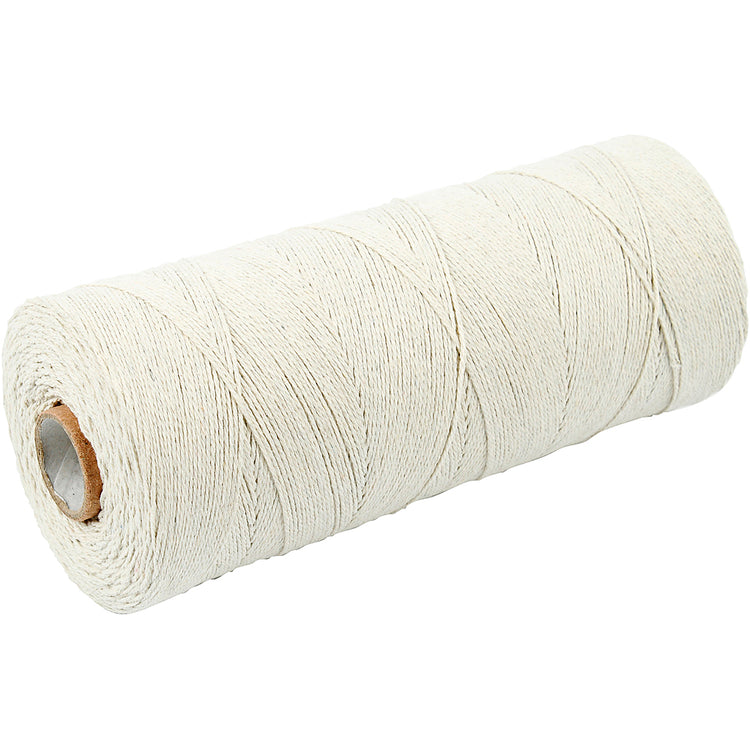 Creativ Company Baumwollgarn, L: 700 m, extra dünne Qualität 12 6, ca. 1 mm, hell natur, 250 gr 1 Knäuel