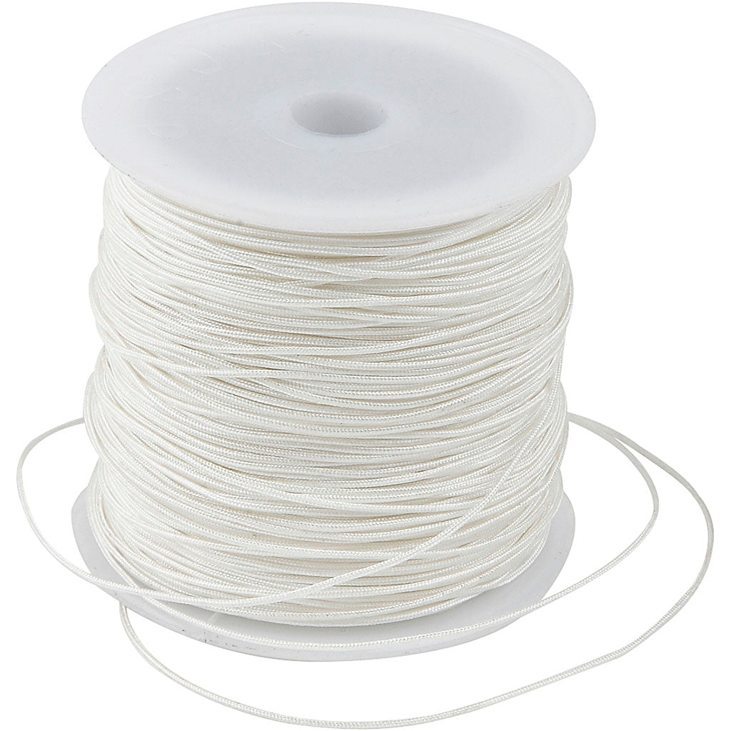 Kreativfirma Polyester Cordweiß 1 mm, 50 m