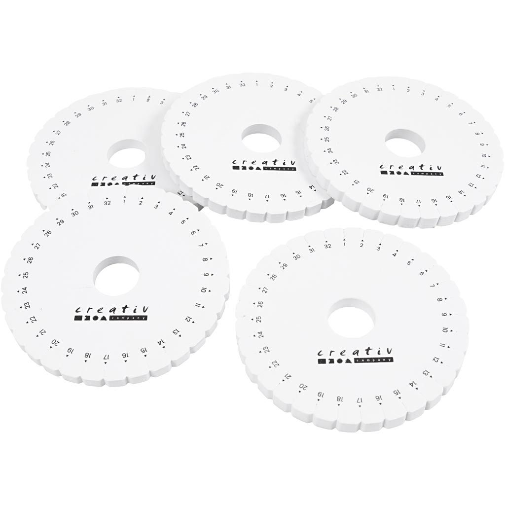 Creativ Company Kumihimo Flechtscheibe, D 12 cm, 5 Stück 1 Box