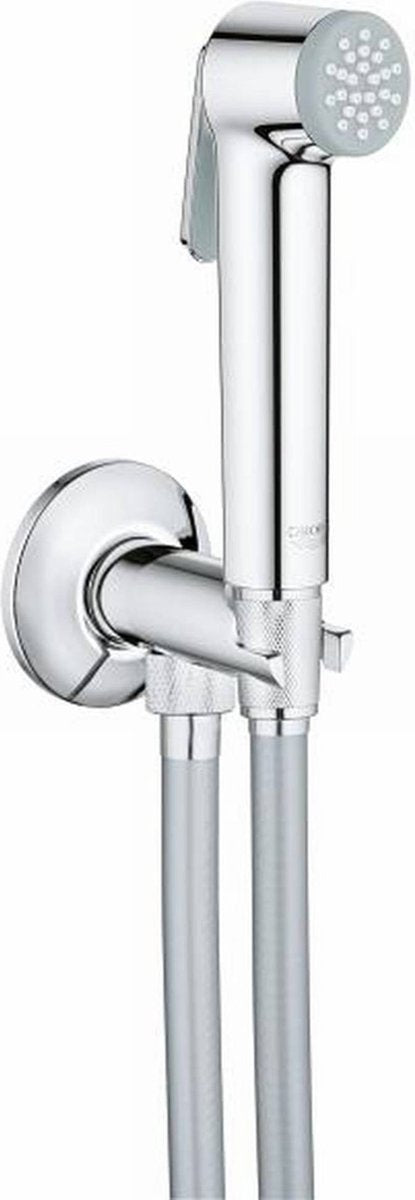 Grohe tempesta-f Trigger Spray 30 Handbrauseset – 1 Strahlart – rund – mit Halterung – mit integriertem Eckventil – glatter Schlauch – 125 cm – Chrom